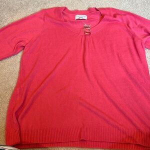 Avenue Vibrant Pink Crew Neck Sweater
